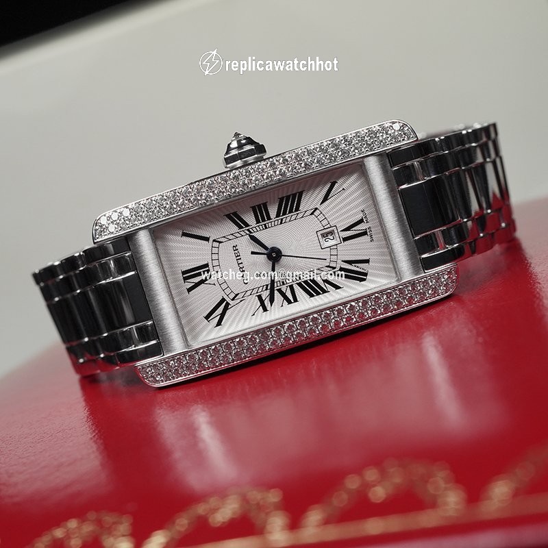 Cartier Tank Americaine Womens watch Automatic White gold WB7026L1 2
