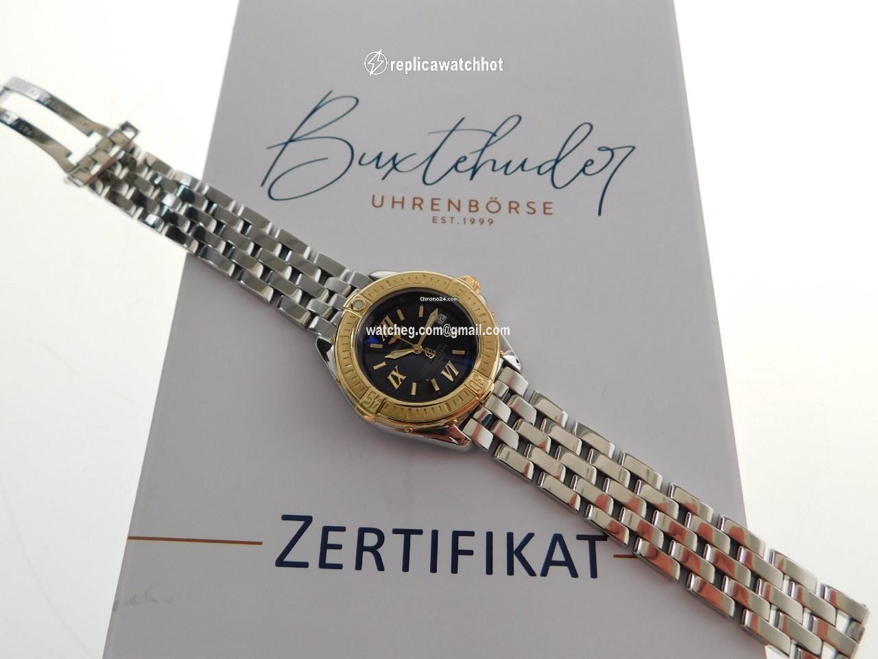 Breitling Cockpit Lady Womens watch Quartz Gold Steel D 67365 2