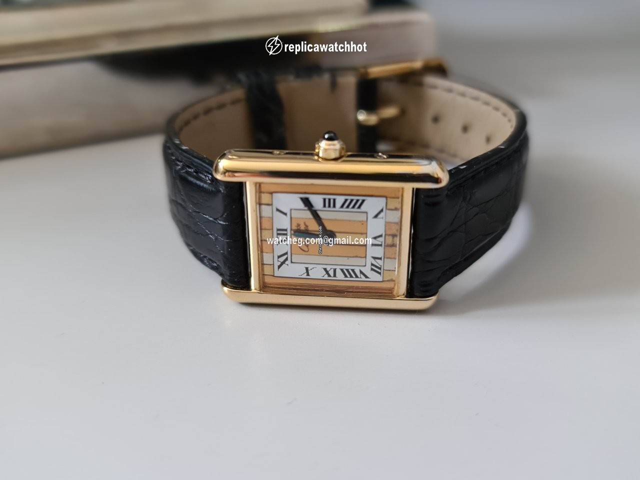 Cartier Tank Vermeil Womens watch Quartz Silver 3 66001 2