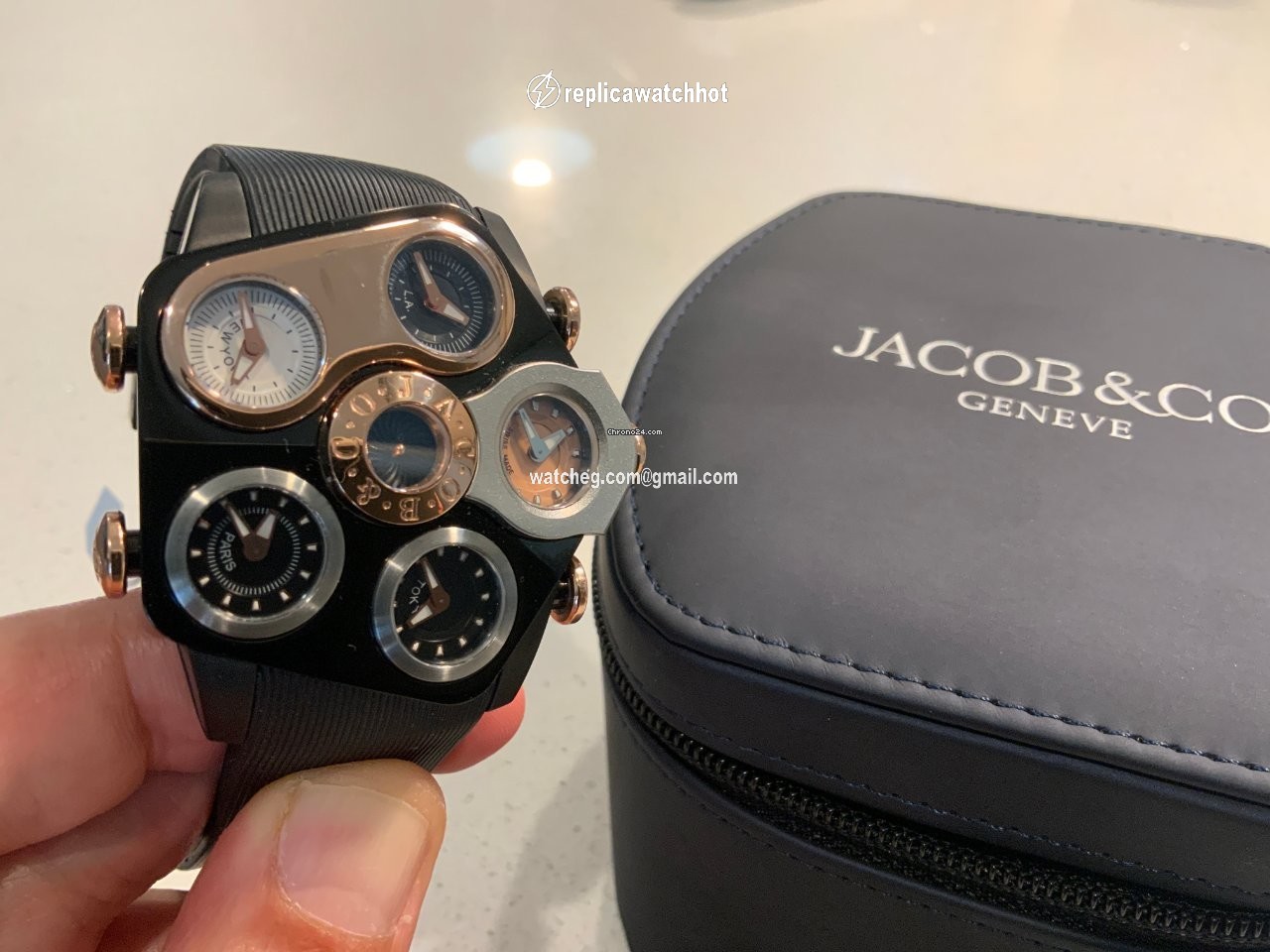 Jacob & Co. Five Time Zone Mens watch Unisex Quartz GR1-24 2