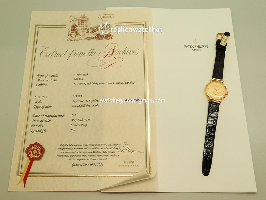 Patek Philippe Mens watch Unisex Manual winding Yellow gold 1585 2