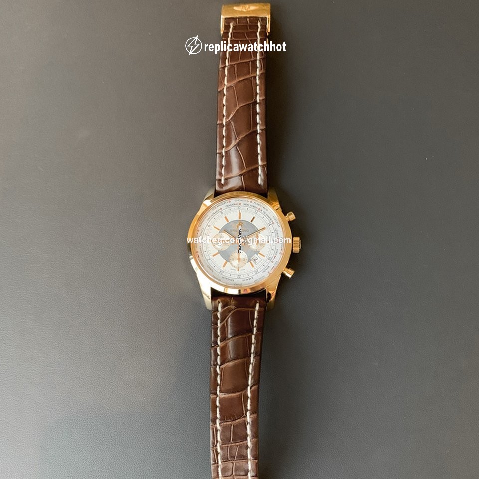 Breitling Transocean Chronograph Unitime Mens watch Unisex Automatic Rose gold RB0510U0-A733 2