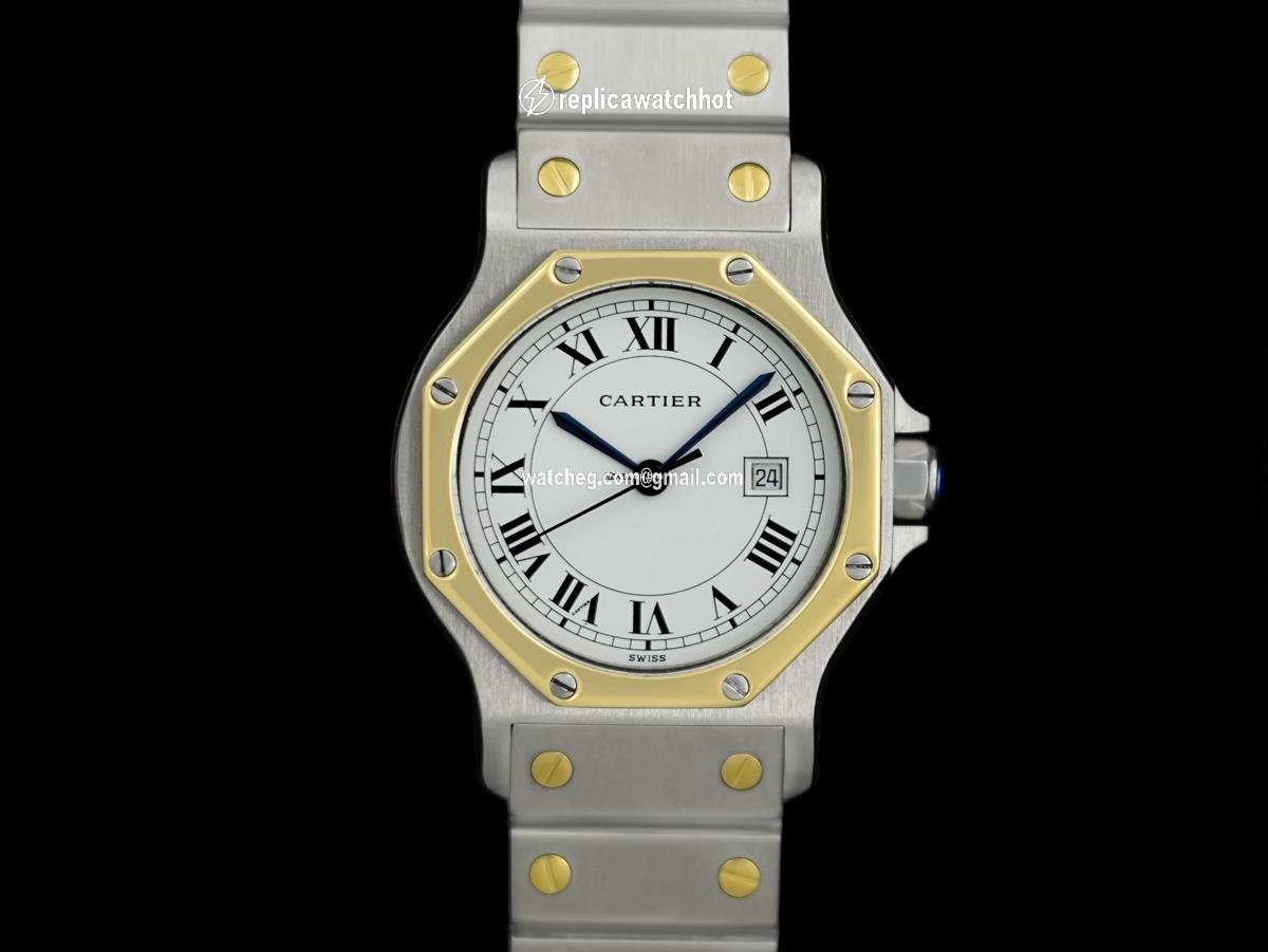 Cartier Santos Mens watch Unisex Automatic Gold Steel 8240 2