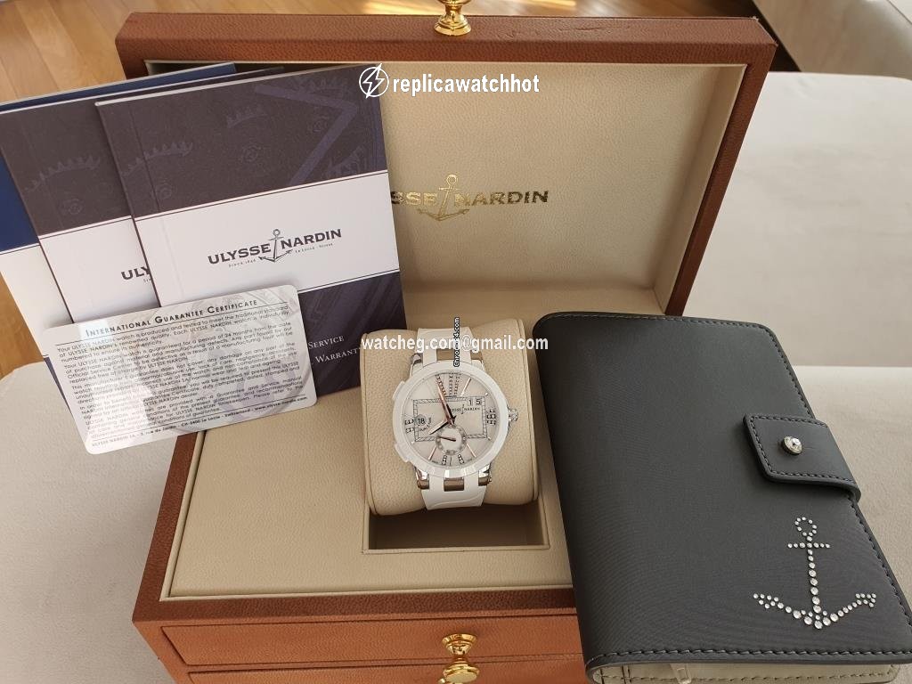 Ulysse Nardin Executive Dual Time Lady Womens watch Automatic Steel 243-10-3 391 2