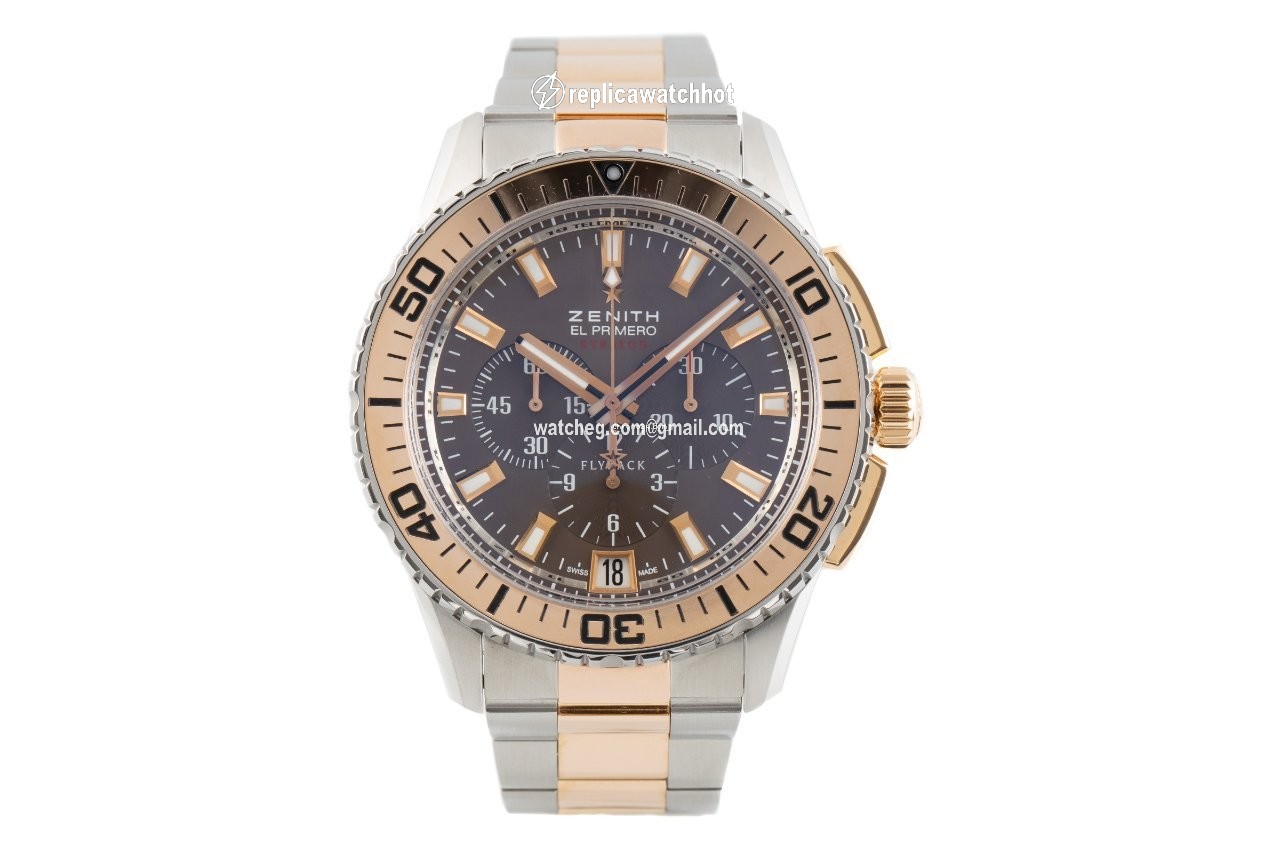 Zenith El Primero Stratos Flyback Mens watch Unisex Automatic Gold Steel 51.2061.405 75.M2060 2