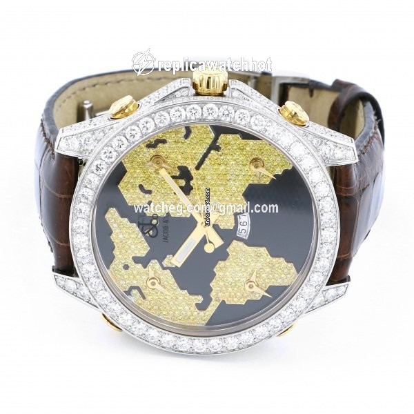 Jacob & Co. Five Time Zone Quartz Steel JC-47SBYDC 2
