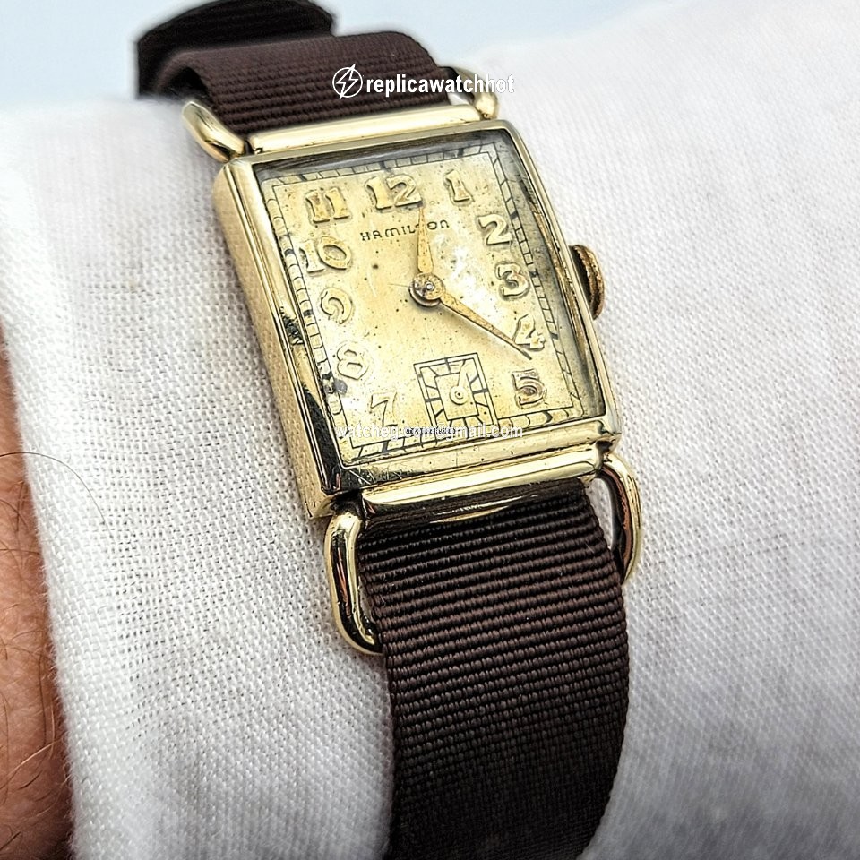 Hamilton Mens watch Unisex Manual winding Gold Steel Hamilton Grade 980 2