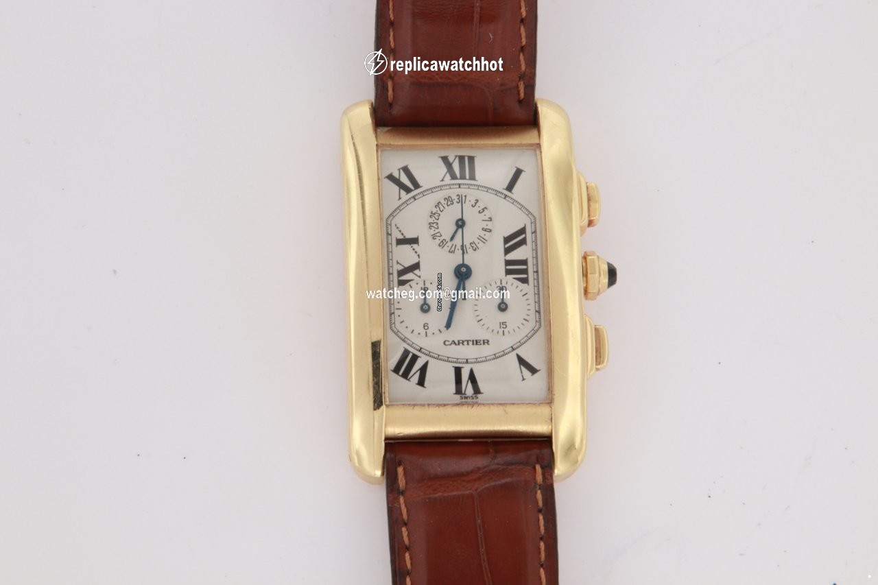 Cartier Tank Americaine Mens watch Unisex Quartz Yellow gold 1730 2