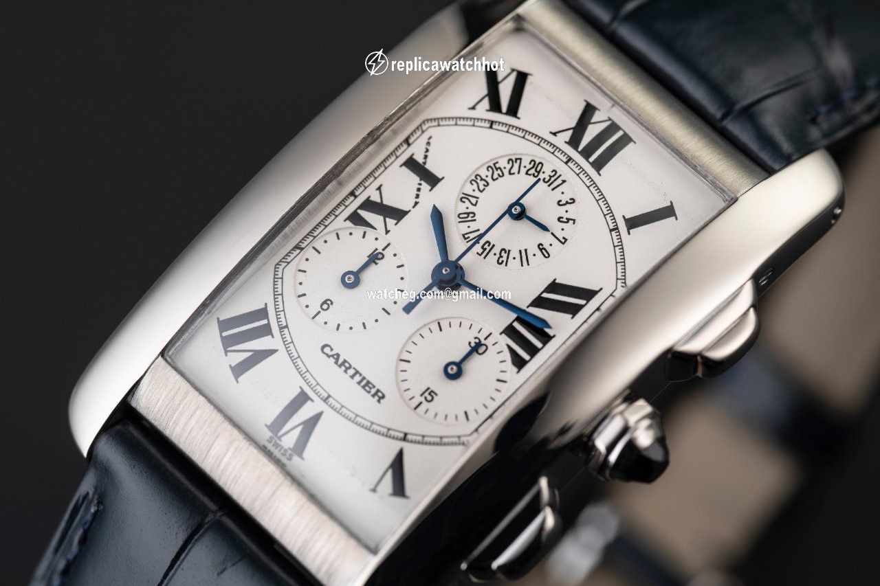 Cartier Tank Americaine Mens watch Unisex Quartz White gold 2312 2