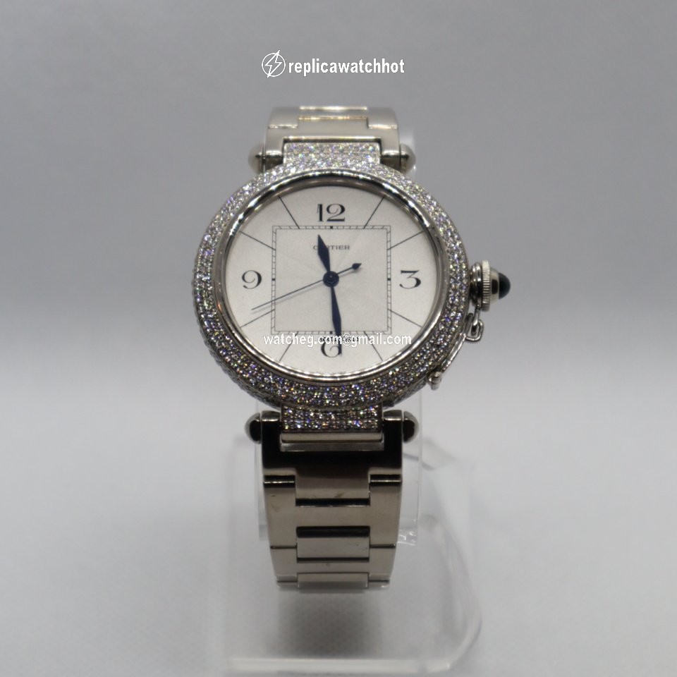Cartier Pasha Mens watch Unisex Automatic White gold WJ1202M9 2