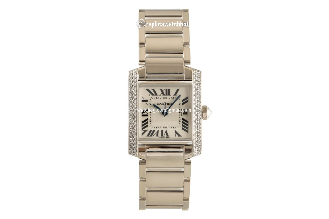 Cartier Tank Francaise Womens watch Quartz White gold 2491 2
