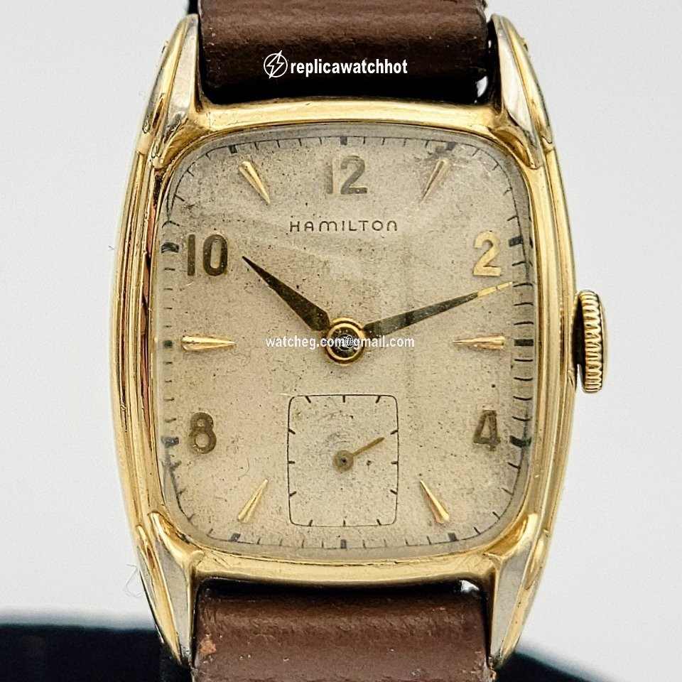 Hamilton Mens watch Unisex Manual winding Gold Steel Hamilton Grade 747 2