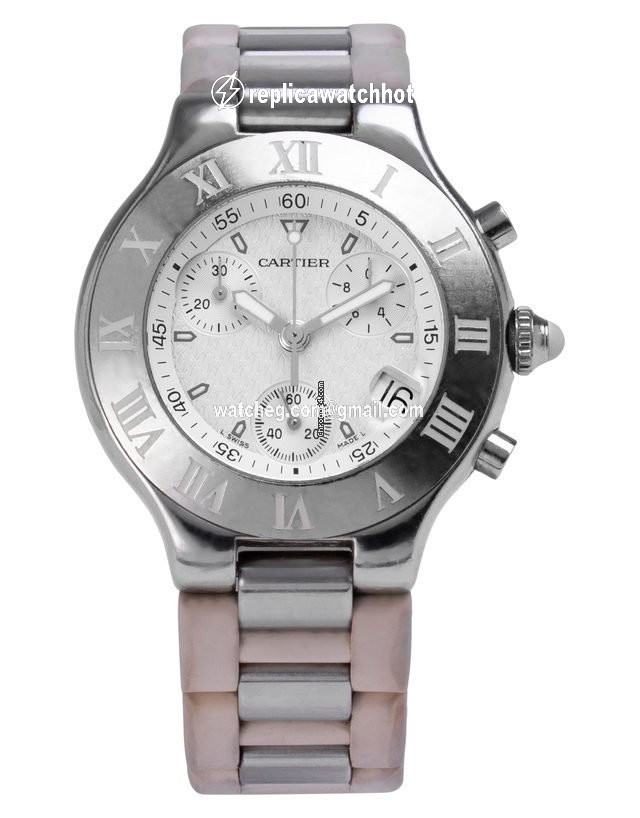 Cartier 21 Chronoscaph Mens watch Unisex Quartz Steel W10184U2 2424 2