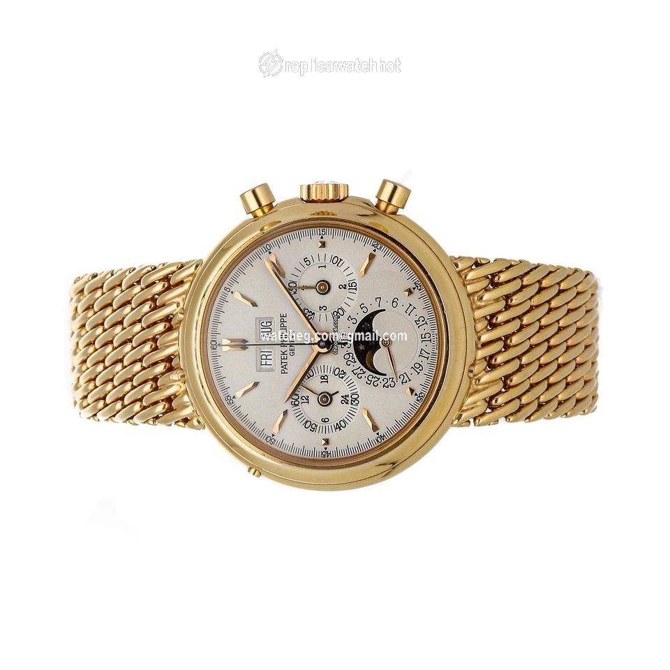 Patek Philippe Perpetual Calendar Chronograph Mens watch Unisex Manual winding Yellow gold 3970 002R 2