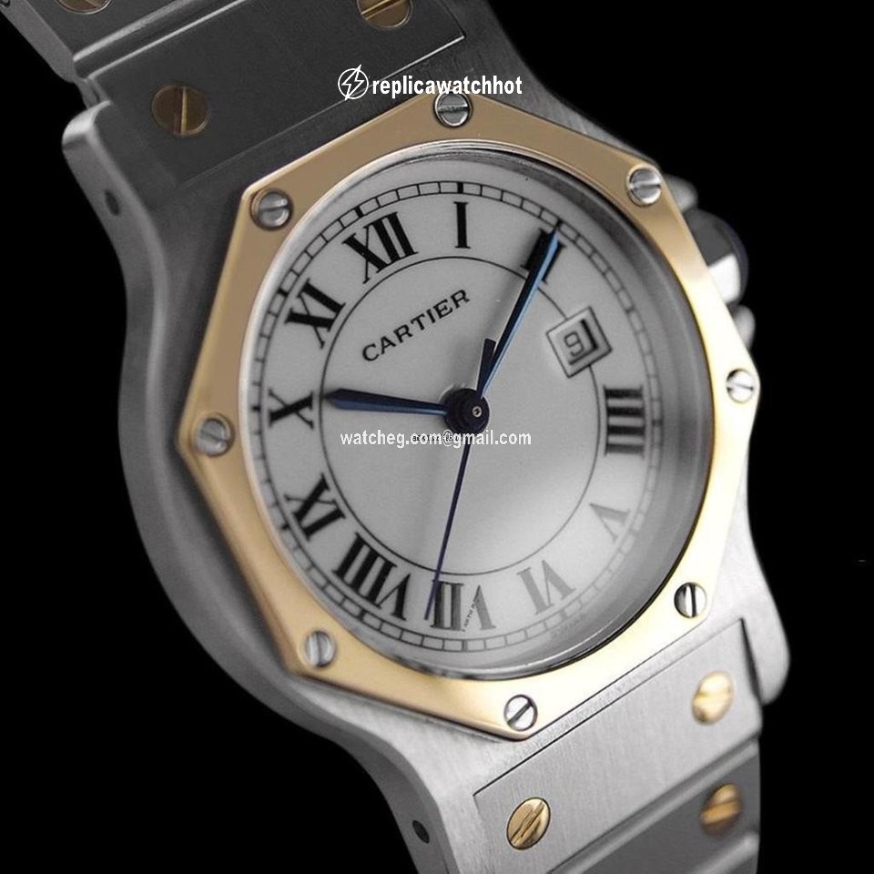 Cartier Santos Mens watch Unisex Automatic Gold Steel 8349ST 2
