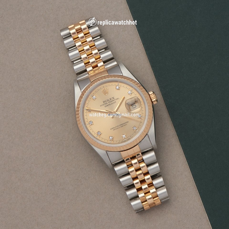 Rolex Datejust 36 Mens watch Unisex Gold Steel Automatic 16233G 2