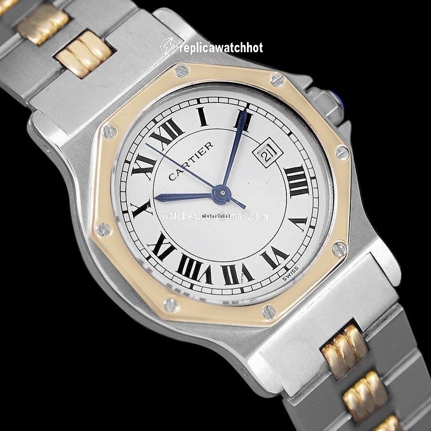Cartier Santos Mens watch Unisex Automatic Gold Steel 8306ST 2