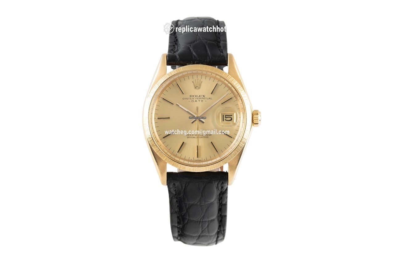 Rolex Oyster Perpetual Date Mens watch Unisex Yellow gold Automatic 1511 2
