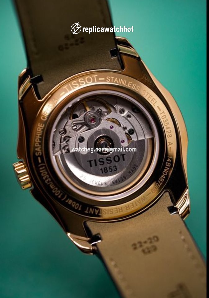 Tissot Couturier Mens watch Unisex Automatic Gold Steel T0354283605100 2