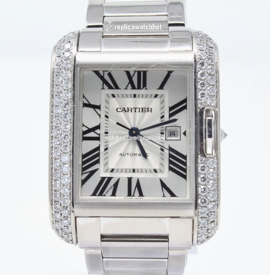 Cartier Tank Anglaise Mens watch Unisex Automatic White gold WT100009 2