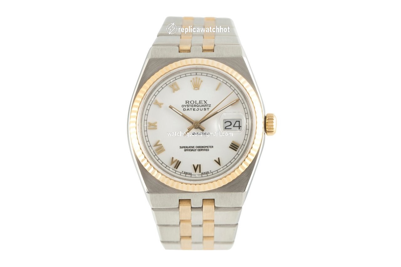 Rolex Datejust Oysterquartz Mens watch Unisex Gold Steel Quartz 17013 2