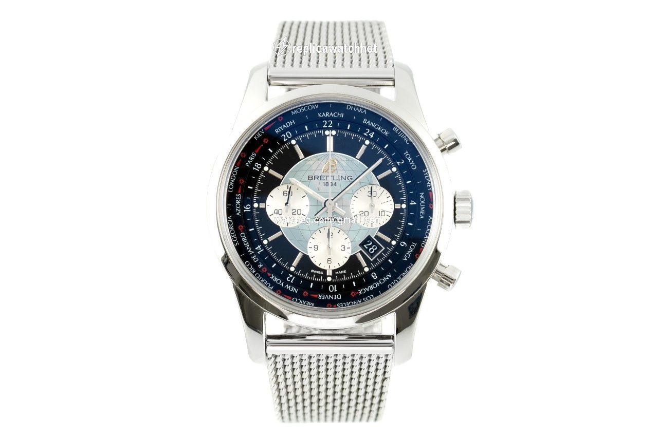Breitling Transocean Chronograph Unitime Mens watch Unisex Automatic Steel AB0510U4 BB62 2
