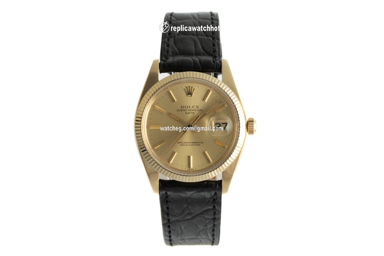 Rolex Oyster Perpetual Date Mens watch Unisex Yellow gold Automatic 1501 2