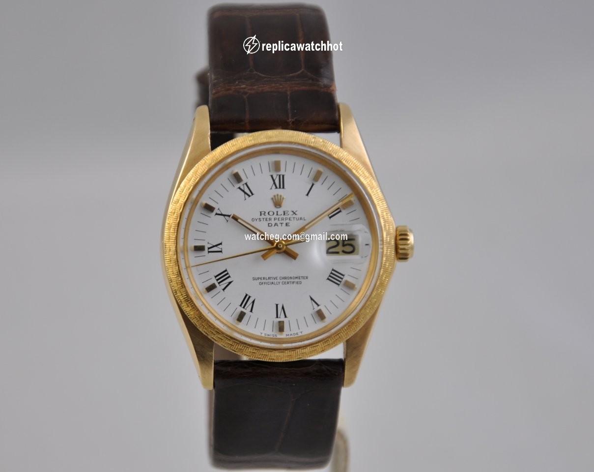 Rolex Oyster Perpetual Date Mens watch Unisex Yellow gold Automatic 1514 2