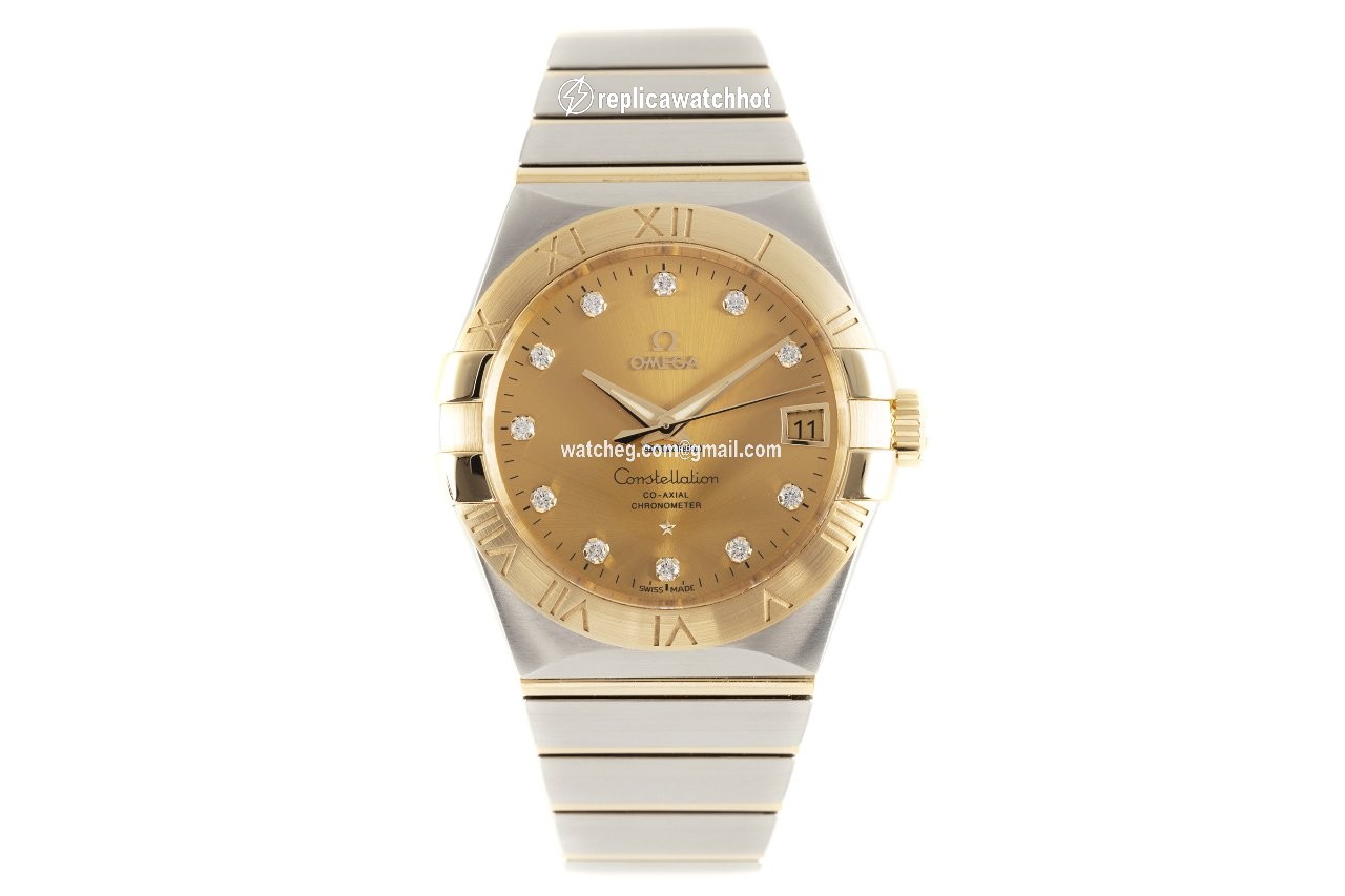 Omega Constellation Men Mens watch Unisex Automatic Gold Steel 123.20.38.21.58.001 2