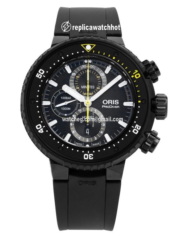 Oris ProDiver Chronograph Mens watch Unisex Automatic Titanium 01 774 7727 7784-SET 2