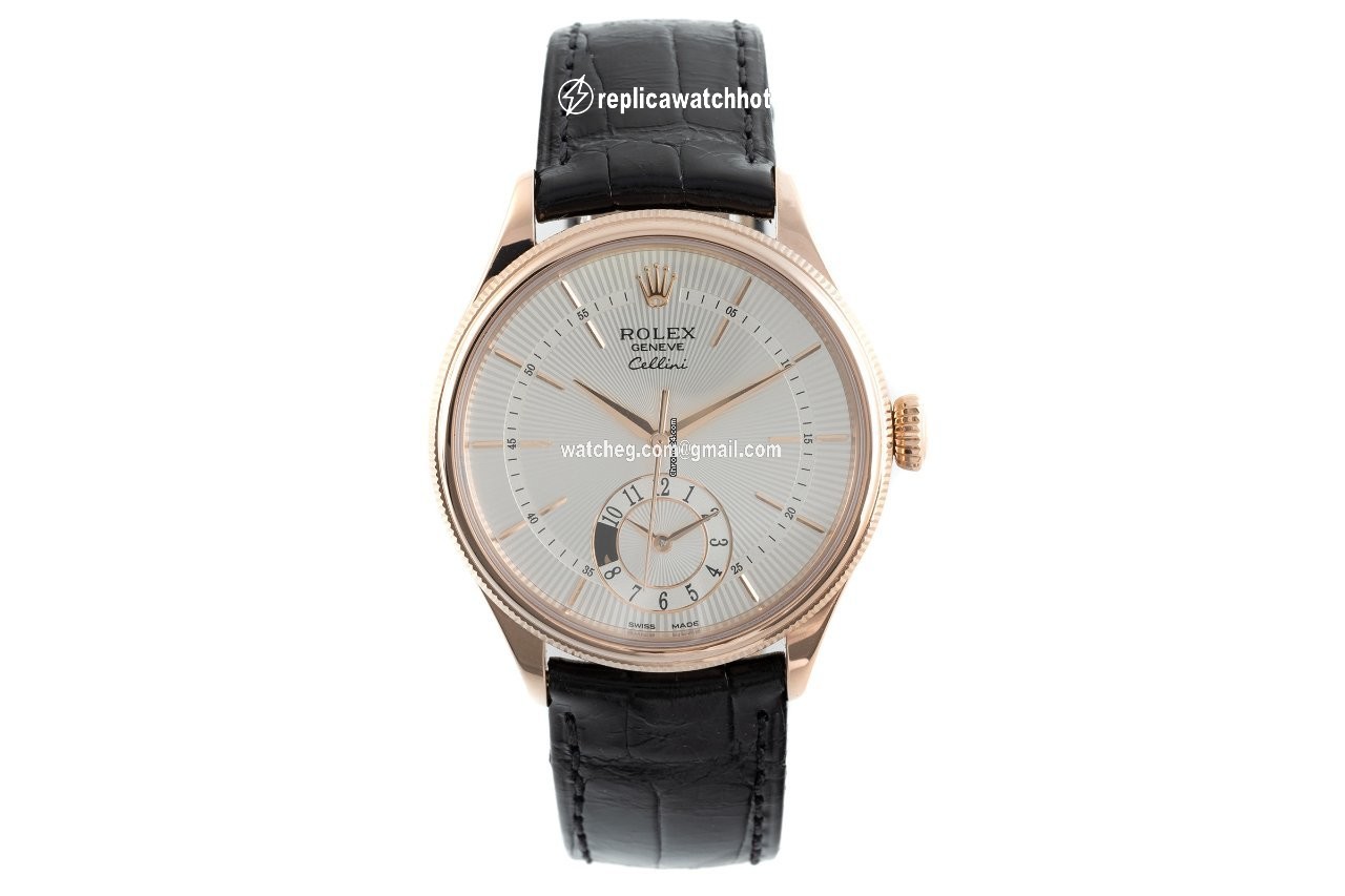 Rolex Cellini Dual Time Mens watch Unisex Red gold Automatic 50525 2