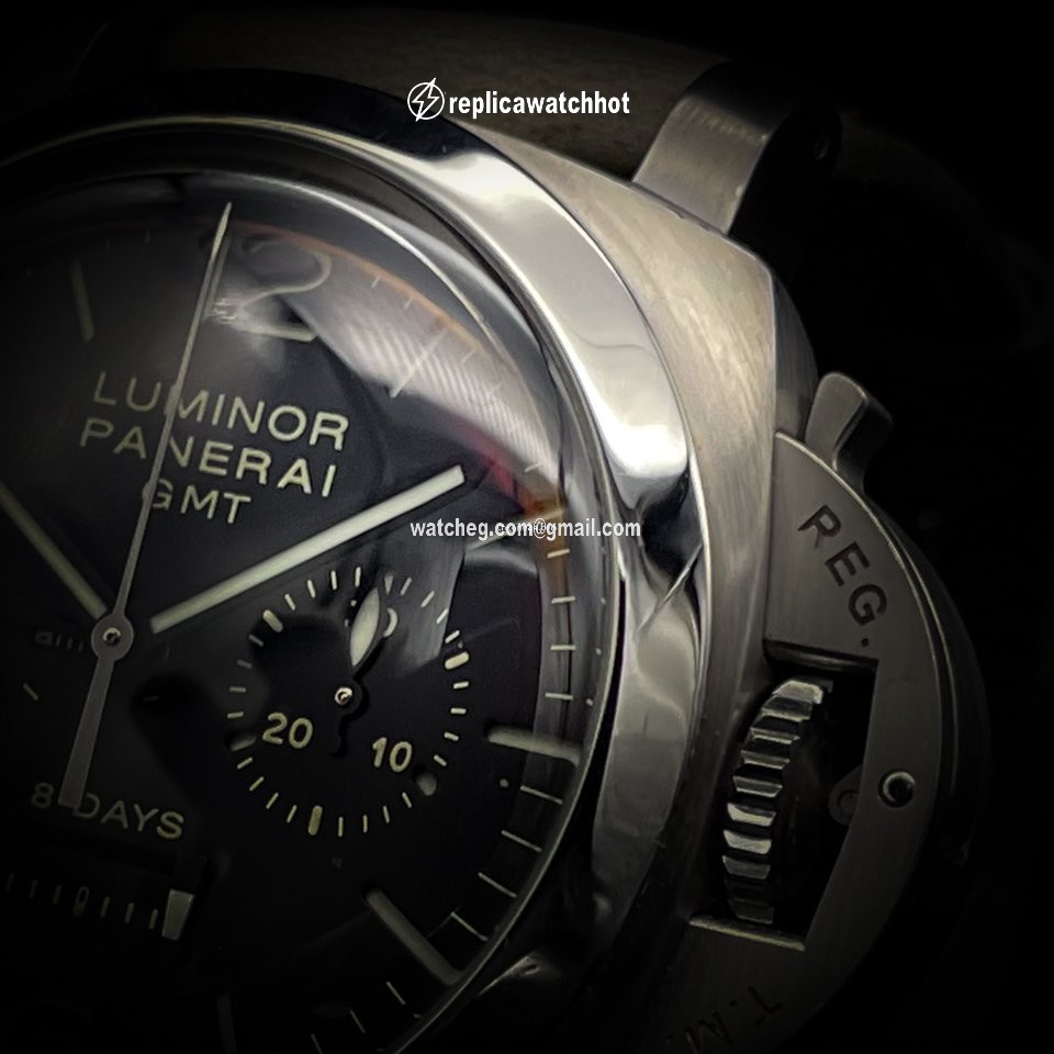 Panerai Luminor 1950 8 Days Chrono Monopulsante GMT Mens watch Unisex Manual winding Steel PAM 00275 2