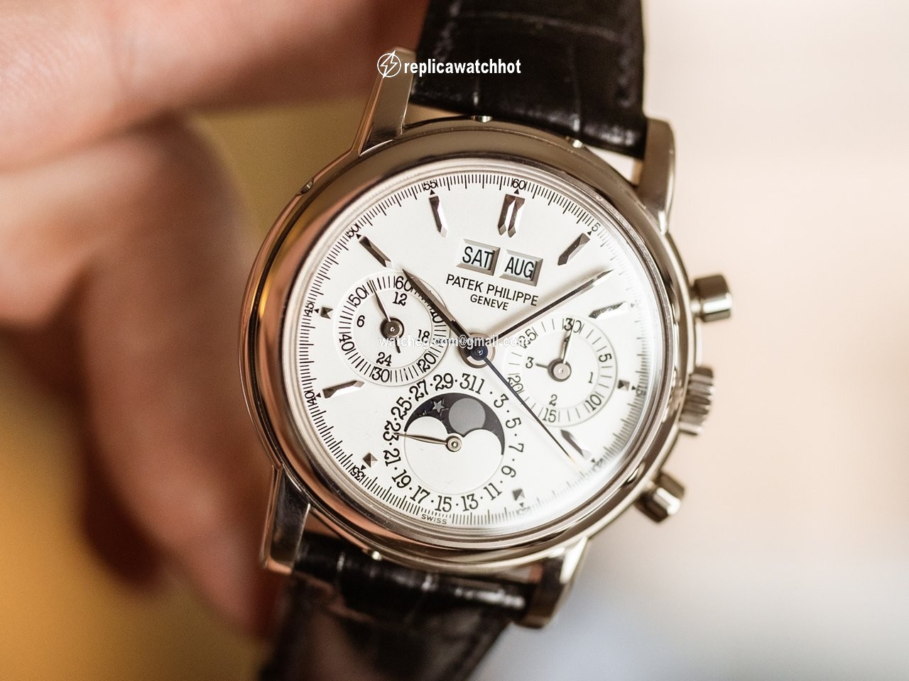 Patek Philippe Perpetual Calendar Chronograph Mens watch Unisex Manual winding White gold 3970EG-016 2