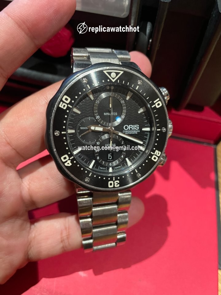 Oris ProDiver Chronograph Mens watch Unisex Automatic Titanium 01 674 7630 7154-Set 2