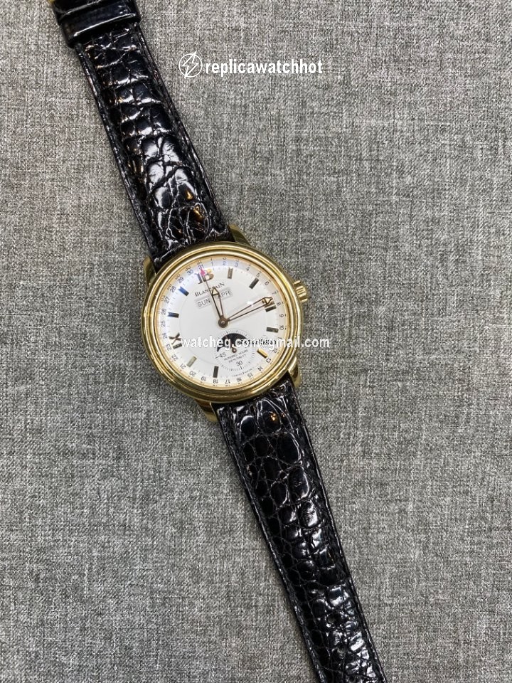Blancpain Leman Moonphase Mens watch Unisex Automatic Yellow gold 2763-1418A-53 2