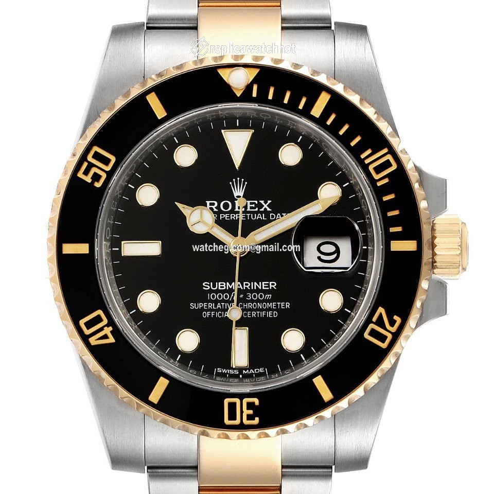 Rolex Submariner Date Mens watch Unisex Gold Steel Automatic 116613 2