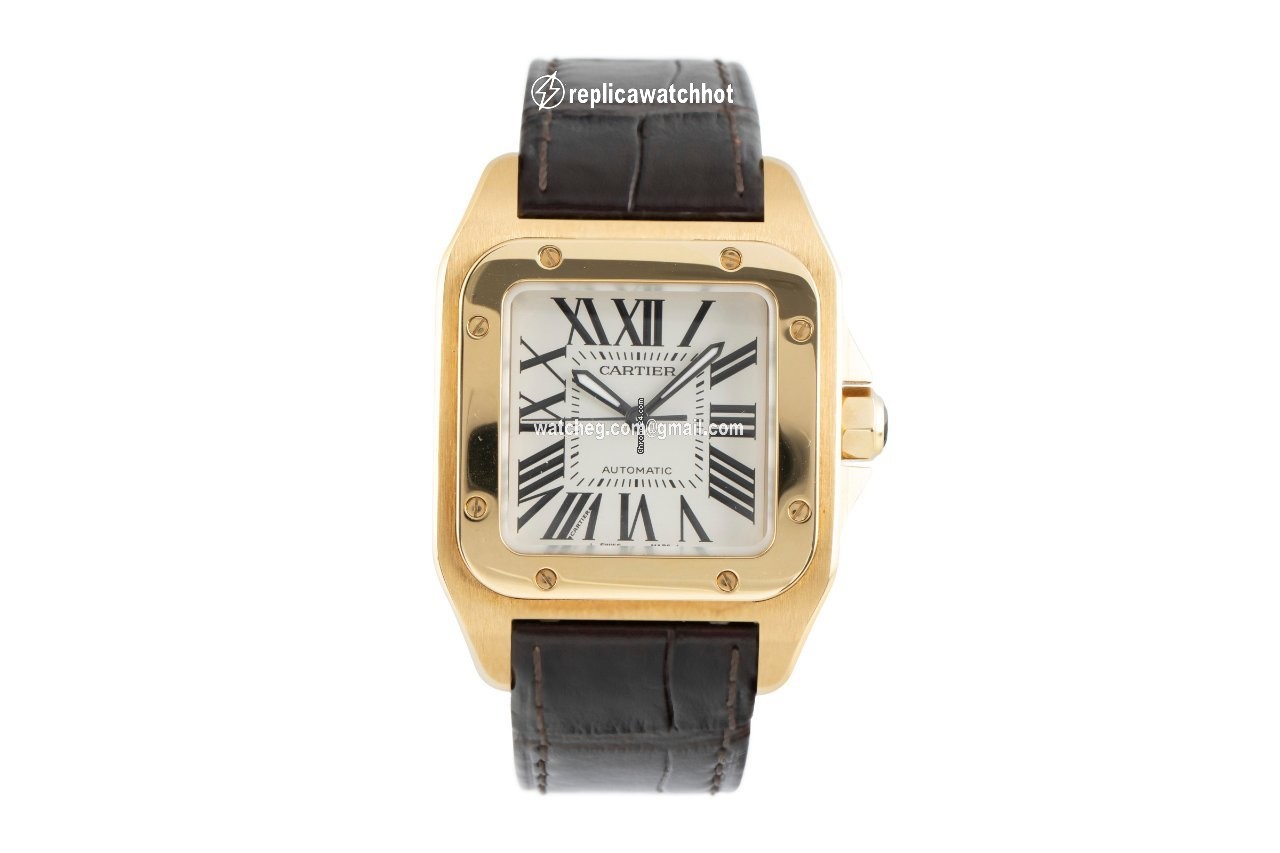 Cartier Santos 100 Mens watch Unisex Automatic Yellow gold 2880 2
