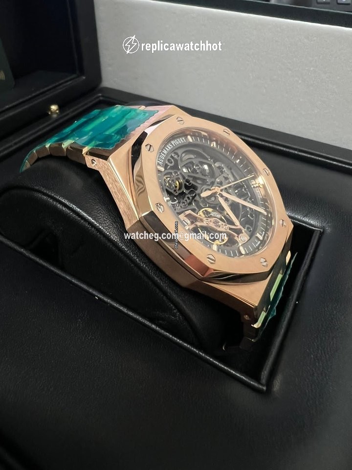 Audemars Piguet Royal Oak Double Balance Wheel Openworked Mens watch Unisex Automatic Rose gold 15407OR.OO.1220OR.01 2