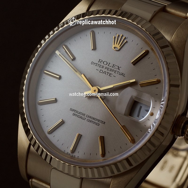 Rolex Oyster Perpetual Date Mens watch Unisex Yellow gold Automatic 15238 2