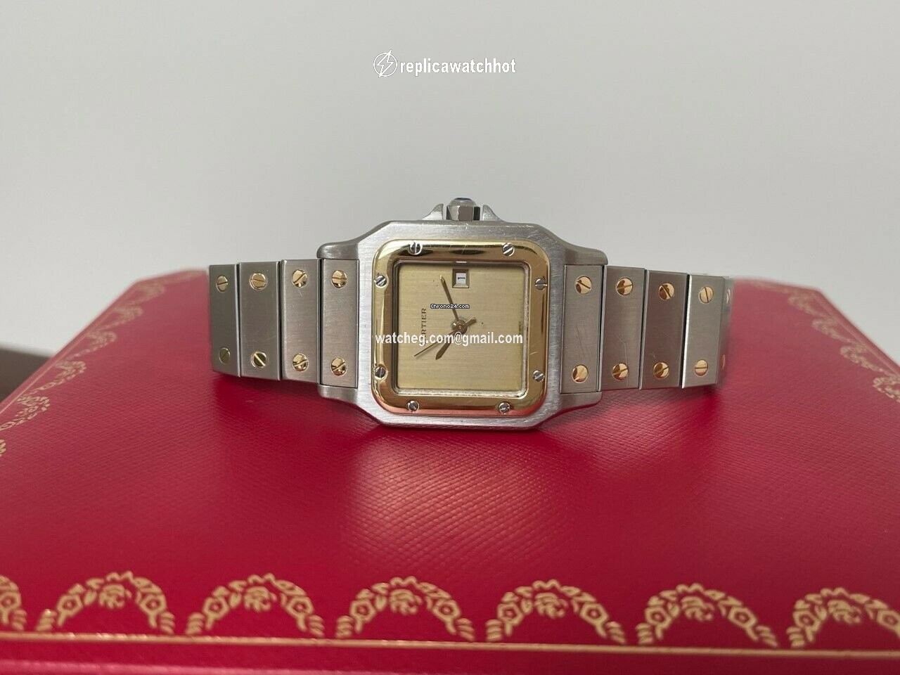 Cartier Santos Mens watch Unisex Automatic Gold Steel 2961 2