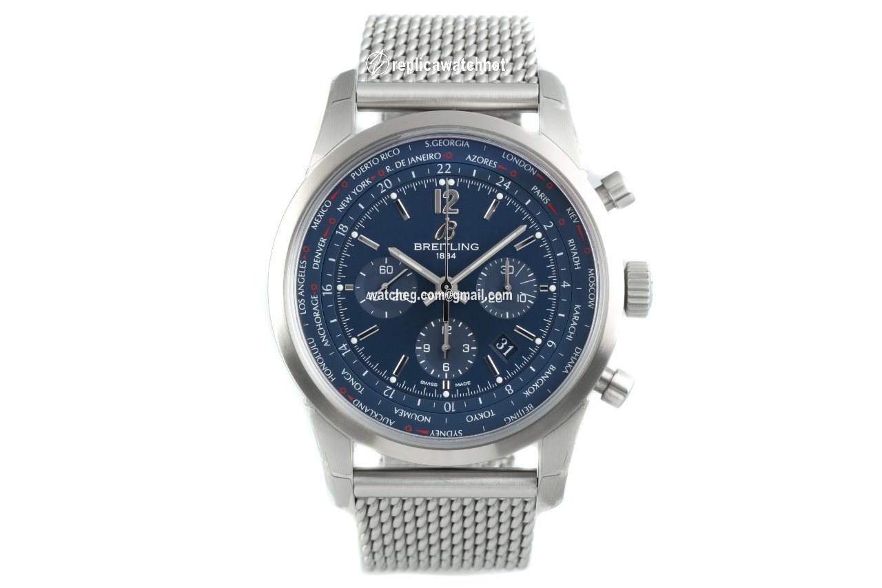 Breitling Transocean Chronograph Unitime Mens watch Unisex Automatic Steel AB0510 2