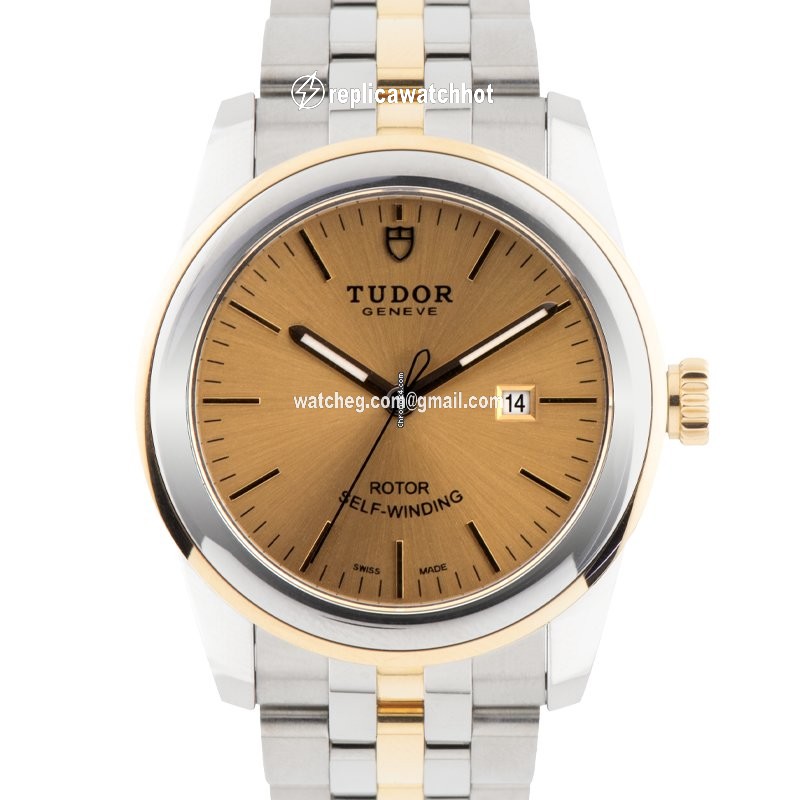 Tudor Glamour Date Womens watch Automatic Gold Steel M53003-0006 2