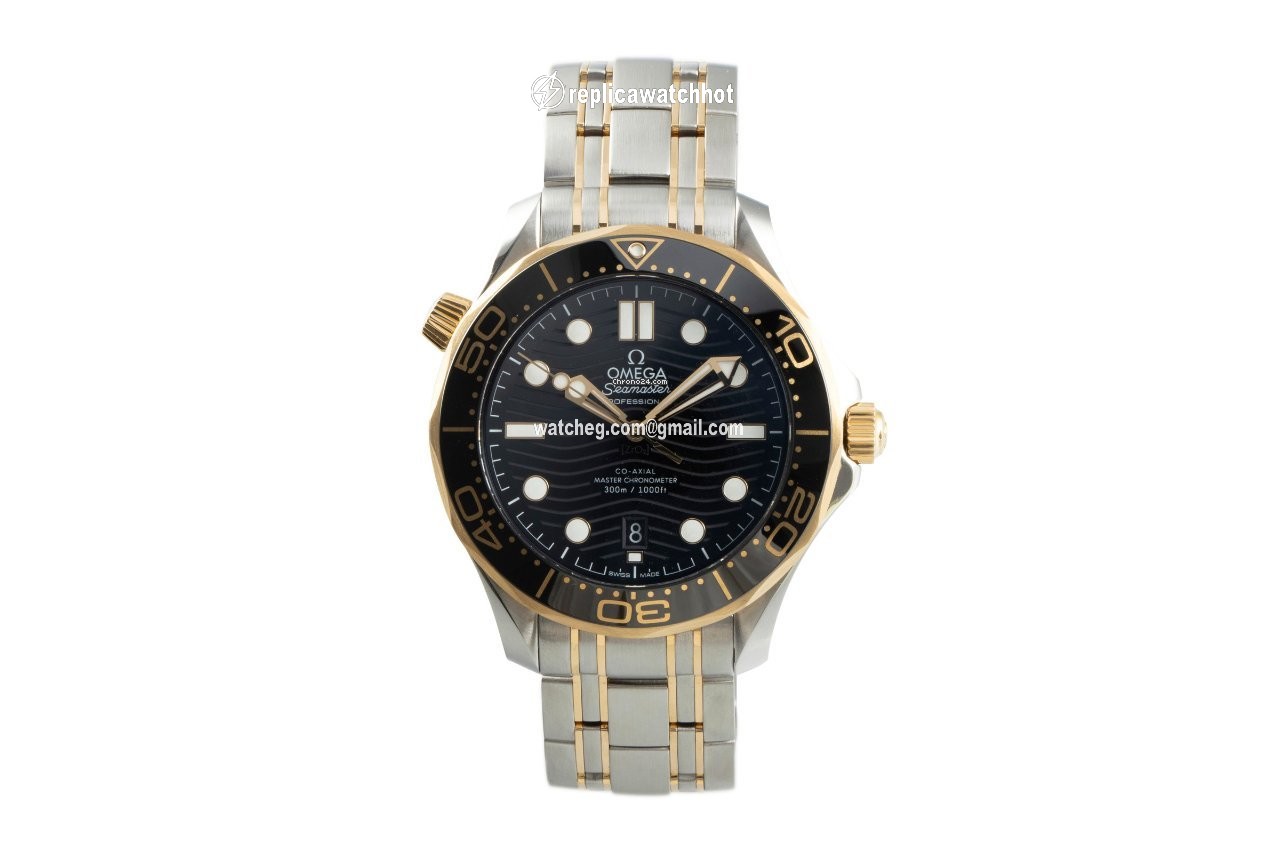 Omega Seamaster Diver 300 M Mens watch Unisex Automatic Gold Steel 210.22.42.20.01.001 2