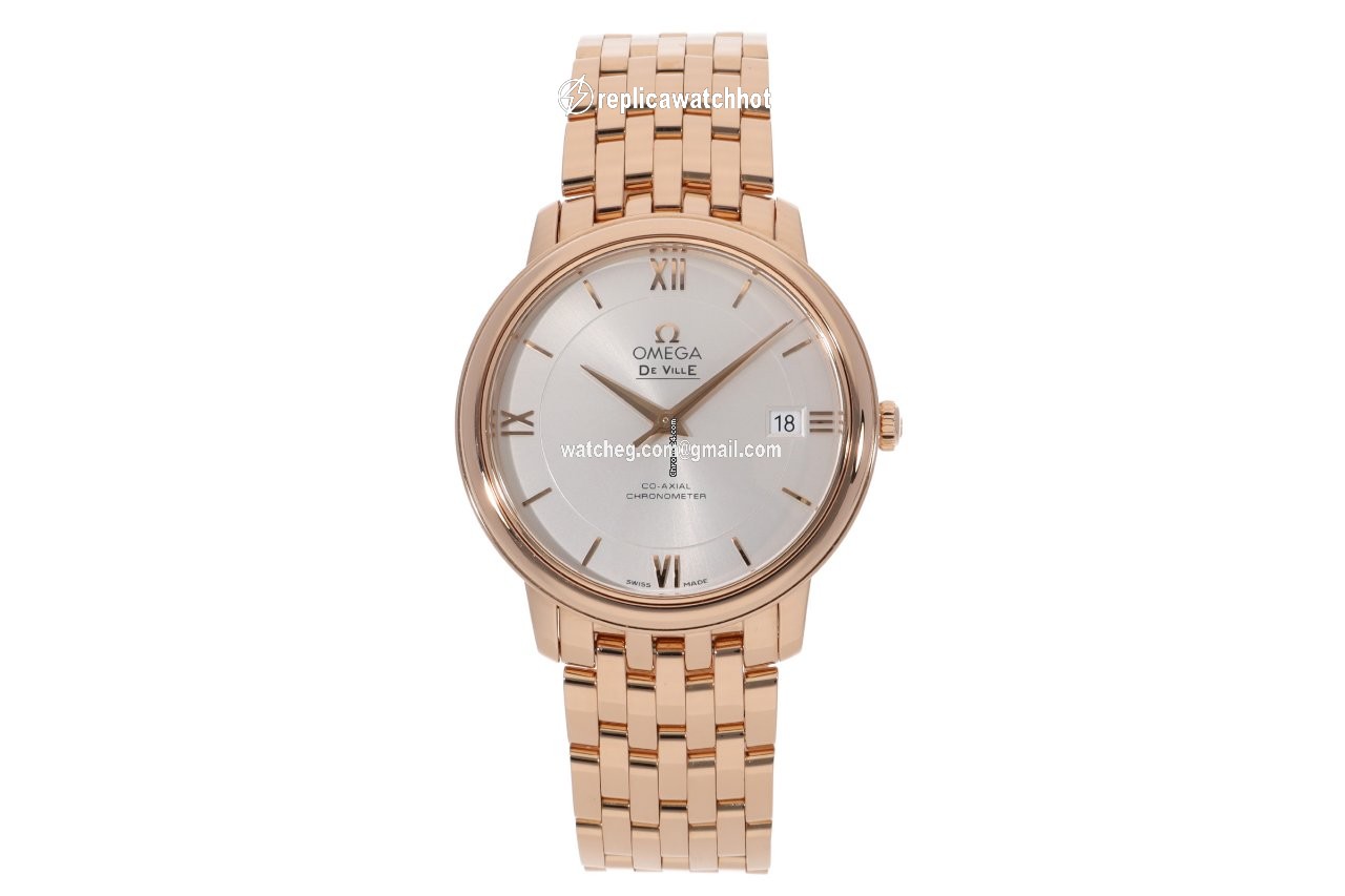Omega De Ville Prestige Mens watch Unisex Automatic Red gold 424.50.37.20.02.001 2