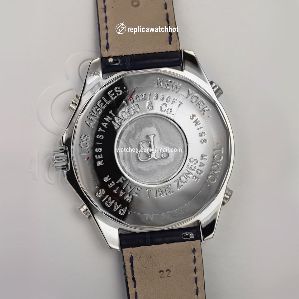 Jacob & Co. Five Time Zone Womens watch Quartz Steel JC-47WW 3.25ct bezel 2