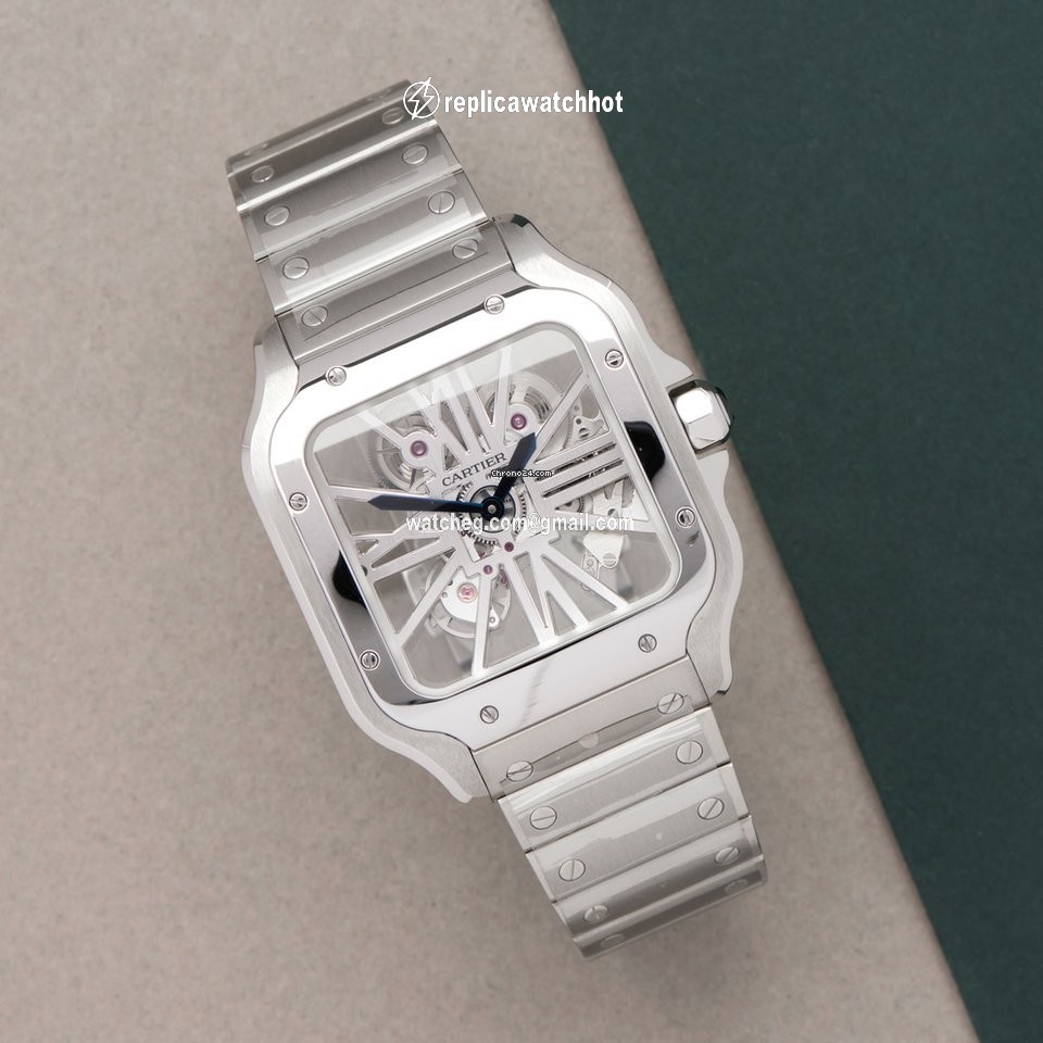 Cartier Santos Mens watch Unisex Manual winding Steel WHSA0007 2