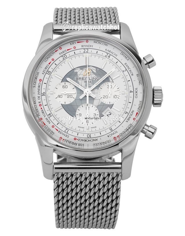 Breitling Transocean Chronograph Unitime Mens watch Unisex Automatic Steel AB0510U0.A732.152A 2