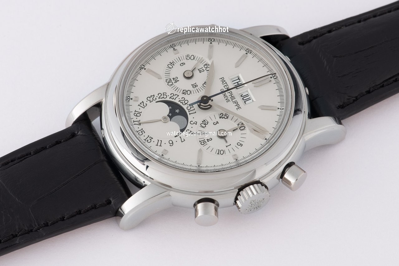 Patek Philippe Perpetual Calendar Chronograph Mens watch Unisex Manual winding White gold 3970 G 2