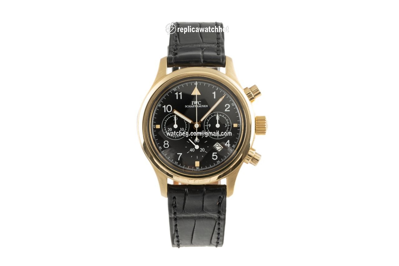 IWC Pilot Chronograph Mens watch Unisex Quartz Yellow gold 3740 2