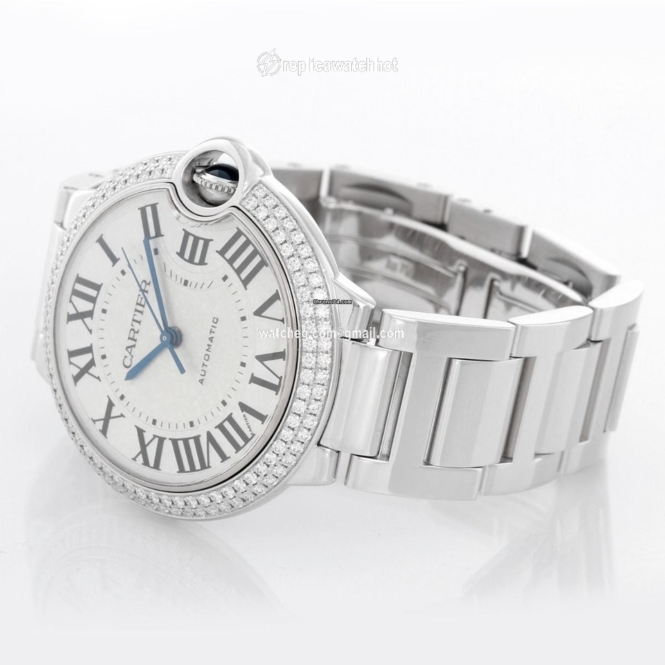 Cartier Ballon Bleu 36mm Mens watch Unisex Automatic White gold WE9006Z3 3004 2